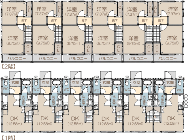 熊本県の不動産　株式会社SAKRA不動産　菊池市泗水町永　新築売アパート　間取り