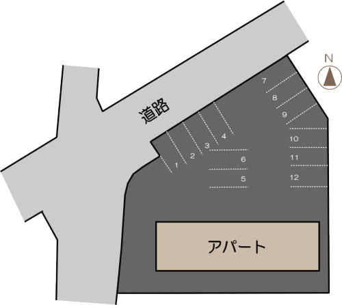 熊本県の不動産　株式会社SAKRA不動産　菊池市泗水町永新築売アパート　敷地図